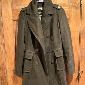 Green Kenneth Cole Wool Trench Coat Size 2